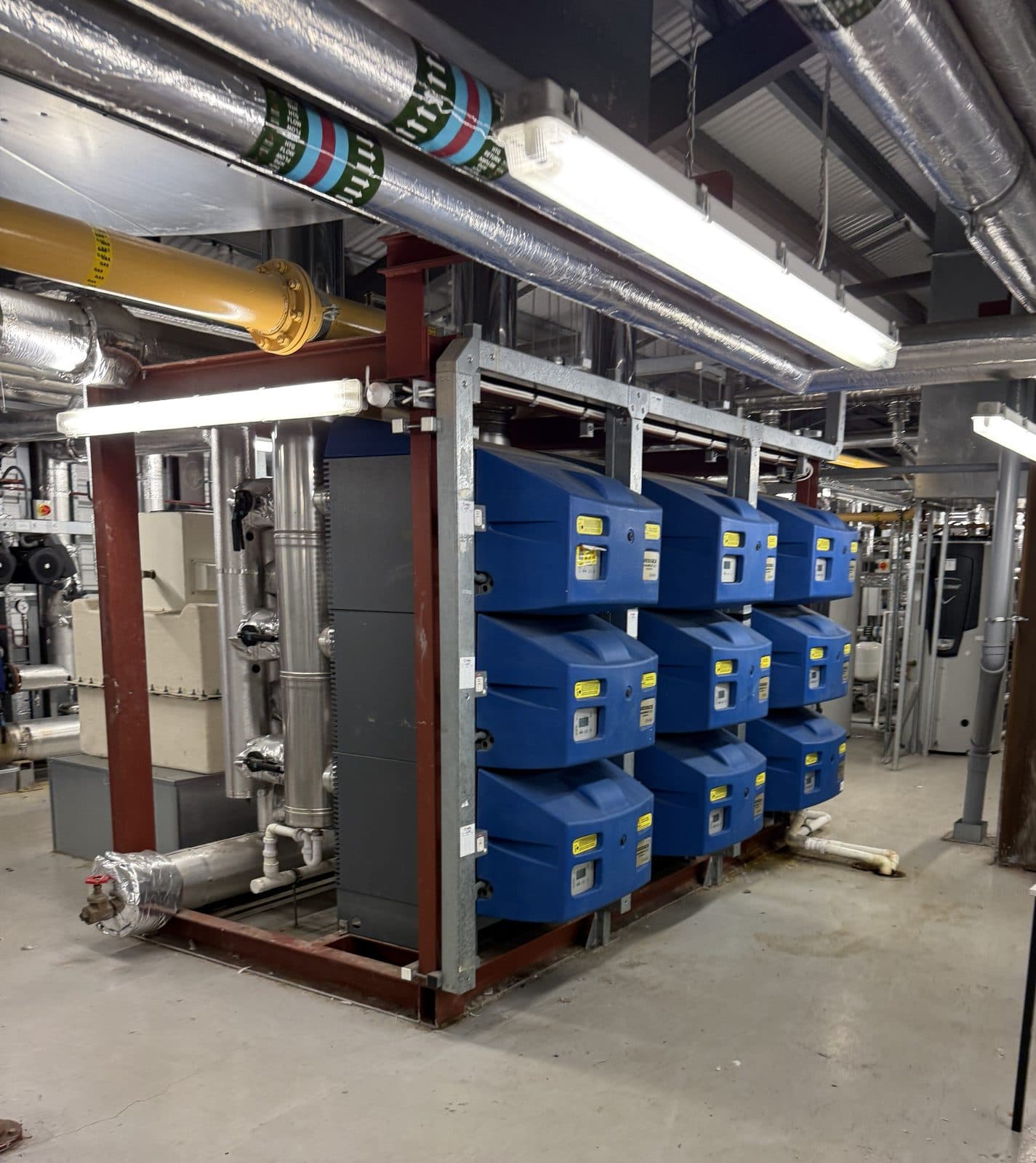Commercial plant room with cascade gas boilers, Glasgow